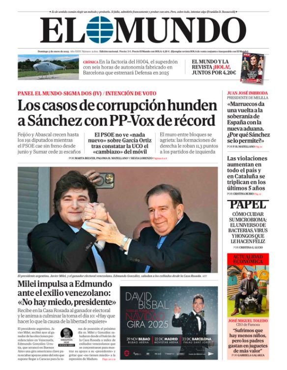 Portadas de la prensa internacional de este domingo 5 de enero de 2025