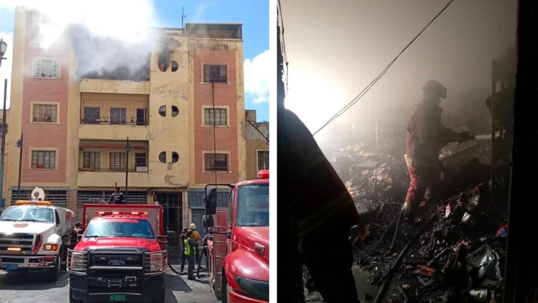 Incendio consumió apartamento de edificio en la avenida Baralt de Caracas