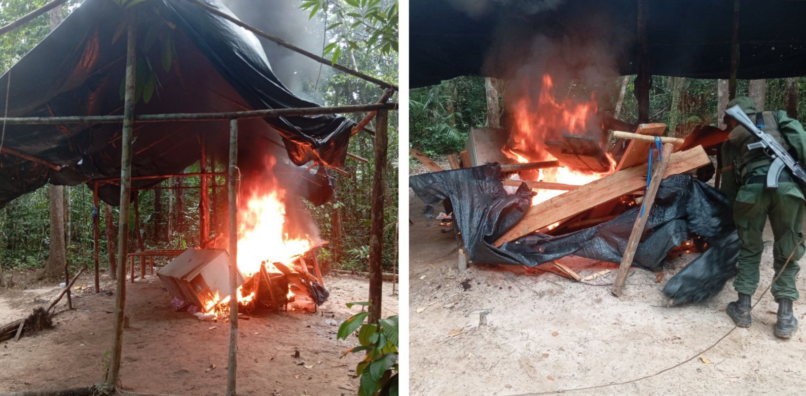 Fanb se adjudicó destrucción de tres campamentos de minería ilegal en el Parque Nacional Yapacana